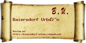 Baiersdorf Urbán névjegykártya